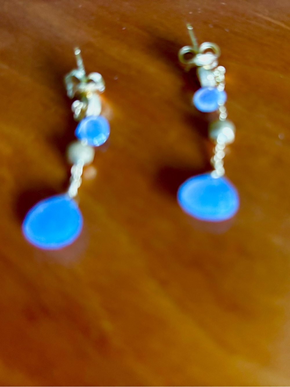 Authentic Marco Bicego Blue Teardrop Dangle Earrings. 18k gold - Picture 3 of 3